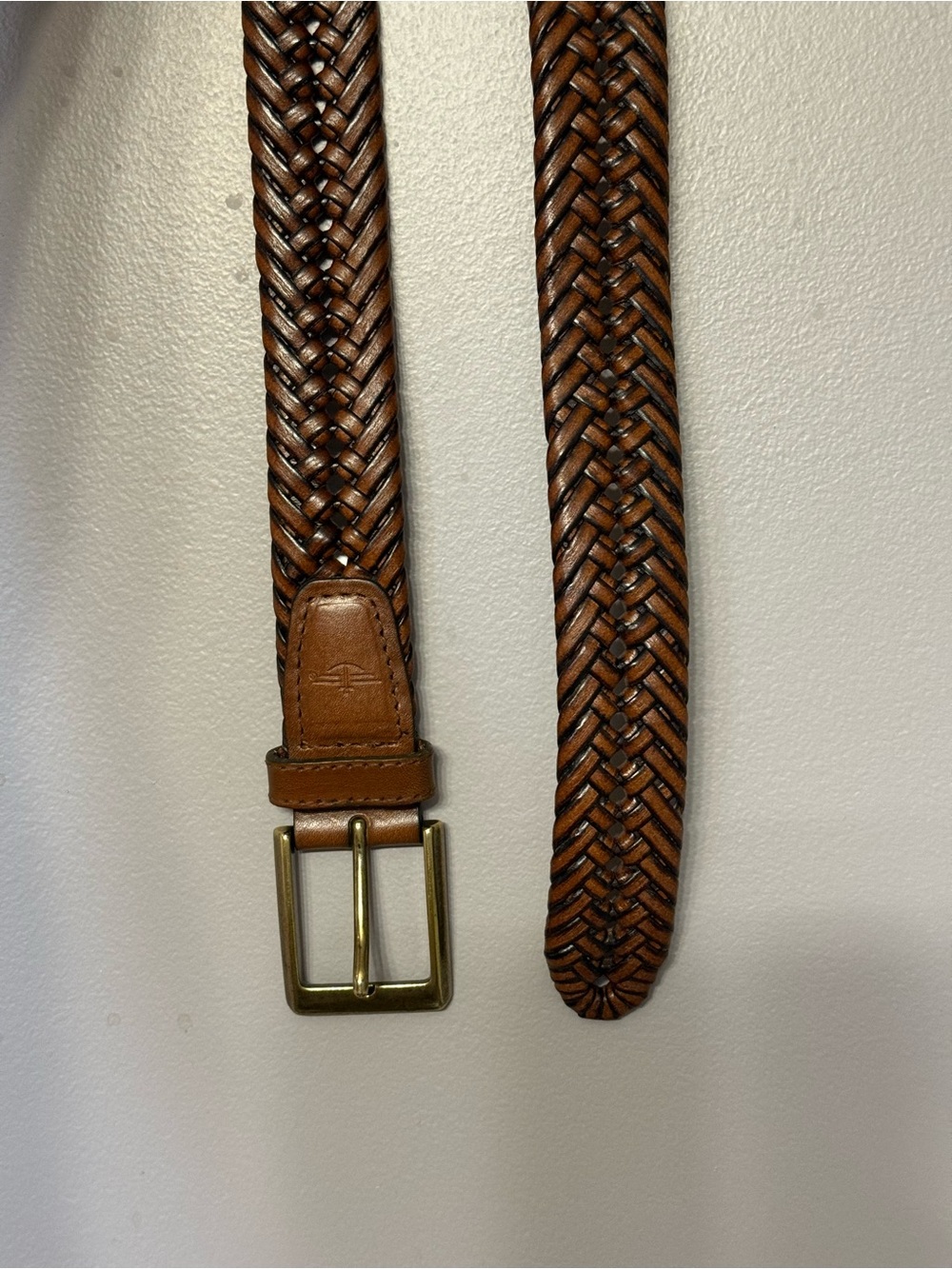 Braided Brown Leather Men's Belt - Classic Casual Style